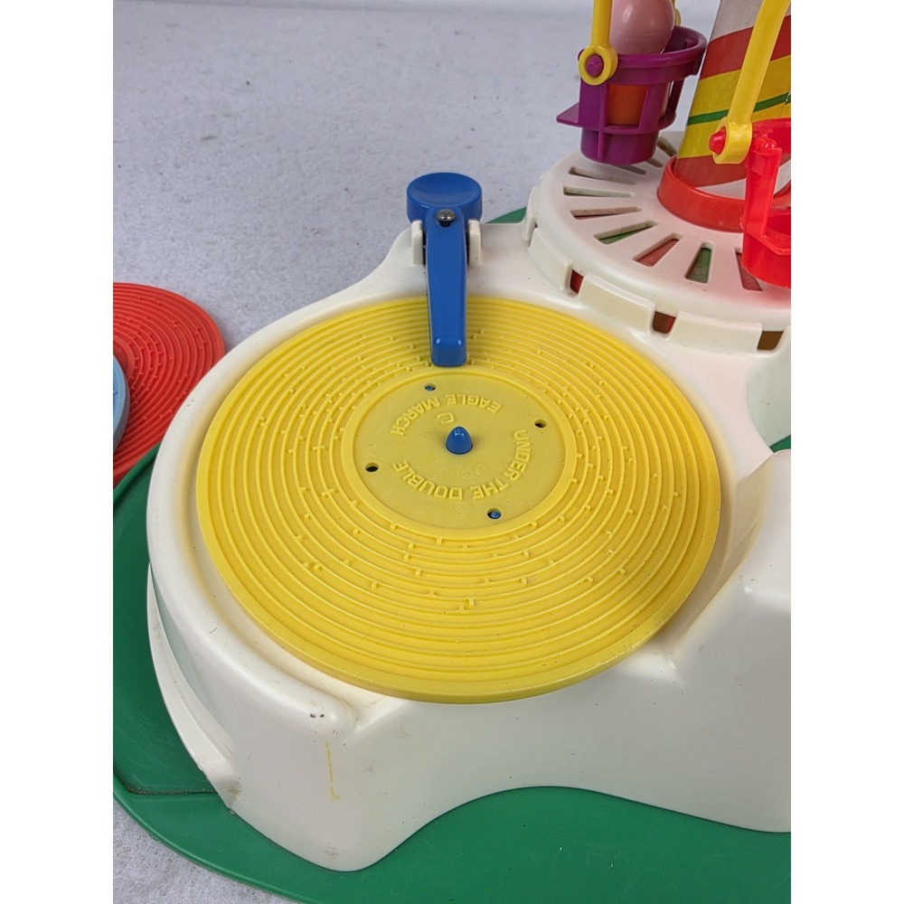 Vintage Fisher Price Little People Change A Tune Carousel 1980s With Discs - Picture 8 of 15